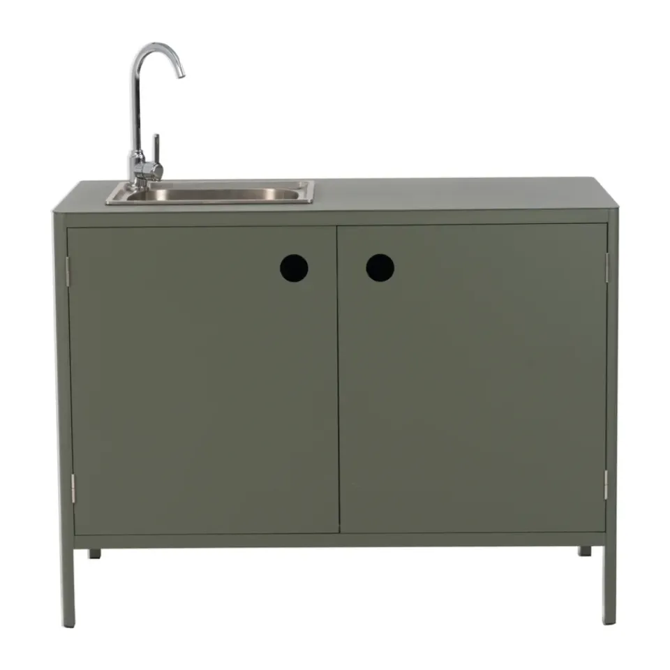 Brafab Garden Details & Accessories*Kelia outdoor kitchen base cabinet with sink, Nordic , 121x90x64 Green