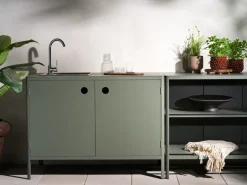 Brafab Garden Details & Accessories*Kelia outdoor kitchen base cabinet with sink, Nordic , 121x90x64 Green