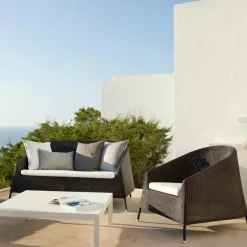 Cane-line Garden Sofas & Garden Benches|Balcony Furniture*Kingston lounge sofa 2-seater, Mocha Brown