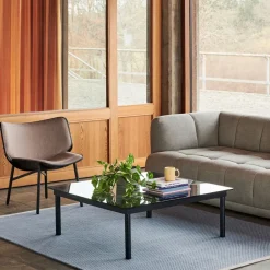 HAY Coffee Tables*Kofi coffee table, Oak-ribbed glass, 80 cm Beige