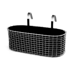 KORBO Balcony Furniture*balcony box, Acid-resistant steel Silver-coloured