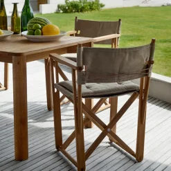 Skargaarden Seating*Kryss Dining armchair, Canvas natural, teak Beige