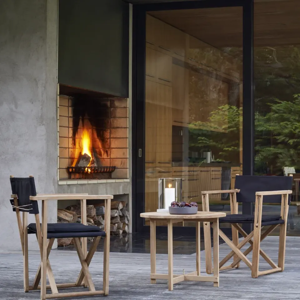 Skargaarden Seating*Kryss Dining armchair, Slate dark , teak Grey
