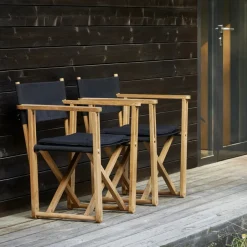 Skargaarden Seating*Kryss Dining armchair, Sunbrella Heritage Leaf , teak Green