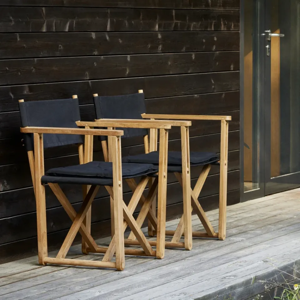 Skargaarden Seating*Kryss Dining armchair, Sunbrella Ashe light , teak Grey