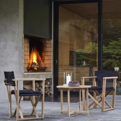 Skargaarden Seating*Kryss Dining armchair, Sunbrella Heritage Papyrus , teak Beige