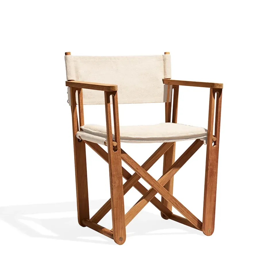 Skargaarden Seating*Kryss Lounge armchair, Sunbrella Heritage Papyrus , teak Beige