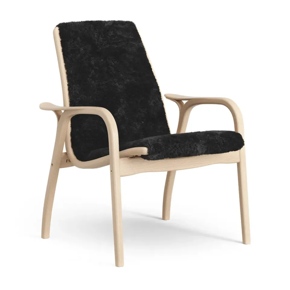 Swedese Armchairs & Footstools*Laminett arm chair laquered beech/sheep skin, Black (black) Beige