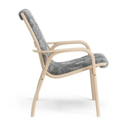 Swedese Armchairs & Footstools*Laminett arm chair laquered beech/sheep skin, Scandinavian Grey (grey) Beige