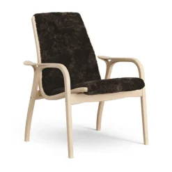 Swedese Armchairs & Footstools*Laminett arm chair laquered beech/sheep skin, Espresso (brown) Beige