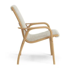 Swedese Armchairs & Footstools*Laminett arm chair oiled oak/sheep skin, Moonlight Beige