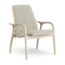 Swedese Armchairs & Footstools*Laminett arm chair white pigmented oak/sheep skin, Moonlight Beige