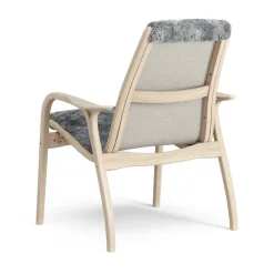 Swedese Armchairs & Footstools*Laminett arm chair white pigmented oak/sheep skin, Scandinavian Grey (grey) Beige