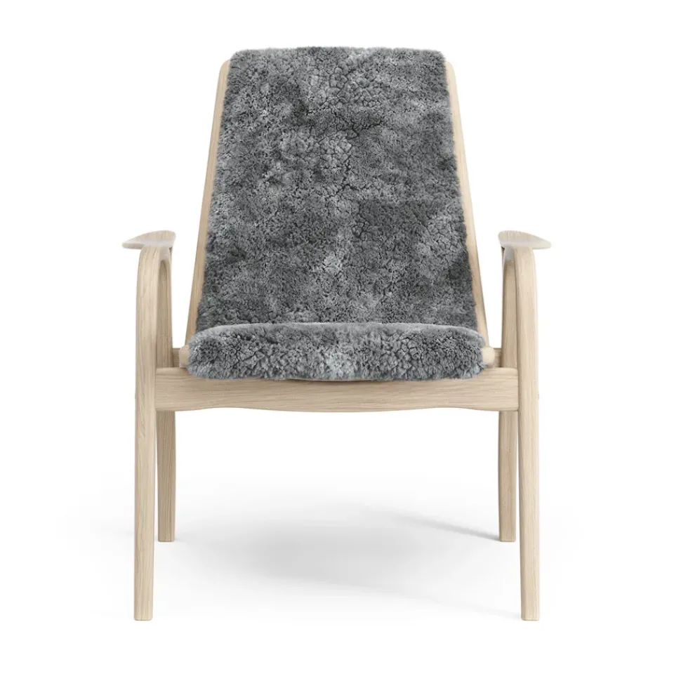 Swedese Armchairs & Footstools*Laminett arm chair white pigmented oak/sheep skin, Scandinavian Grey (grey) Beige