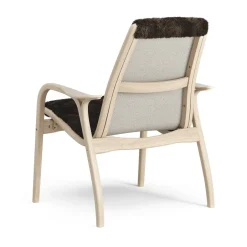 Swedese Armchairs & Footstools*Laminett arm chair white pigmented oak/sheep skin, Espresso (brown) Beige