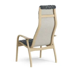 Swedese Armchairs & Footstools|Children's Armchairs*Lamini children's arm chair laquered oak/sheep skin, Charcoal (dark grey) Beige