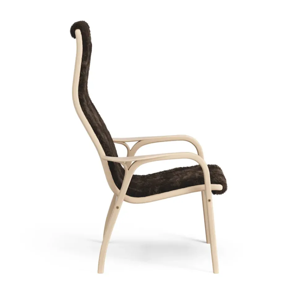 Swedese Armchairs & Footstools|Children's Armchairs*Lamini children's arm chair laquered beech/sheep skin, Espresso (brown) Beige