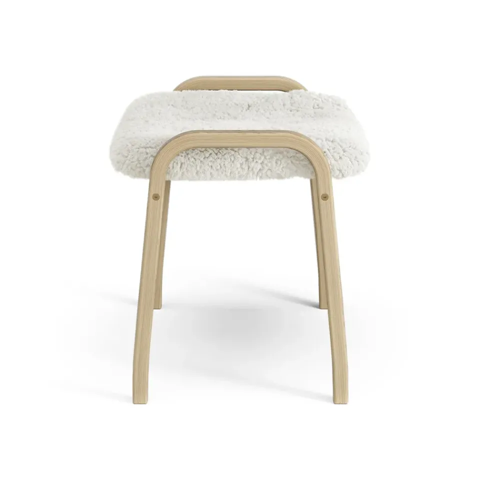 Swedese Armchairs & Footstools|Children's Armchairs*Lamini children's foot stool laquered oak/sheep skin, Off white (white) Beige