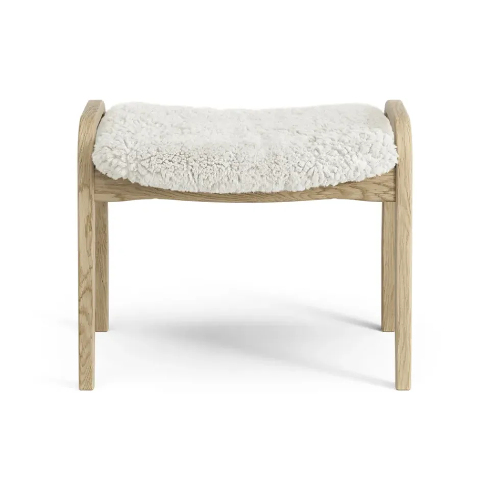 Swedese Armchairs & Footstools|Children's Armchairs*Lamini children's foot stool laquered oak/sheep skin, Off white (white) Beige