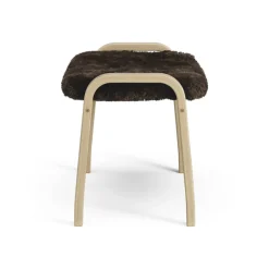Swedese Armchairs & Footstools|Children's Armchairs*Lamini children's foot stool laquered oak/sheep skin, Espresso (brown) Beige