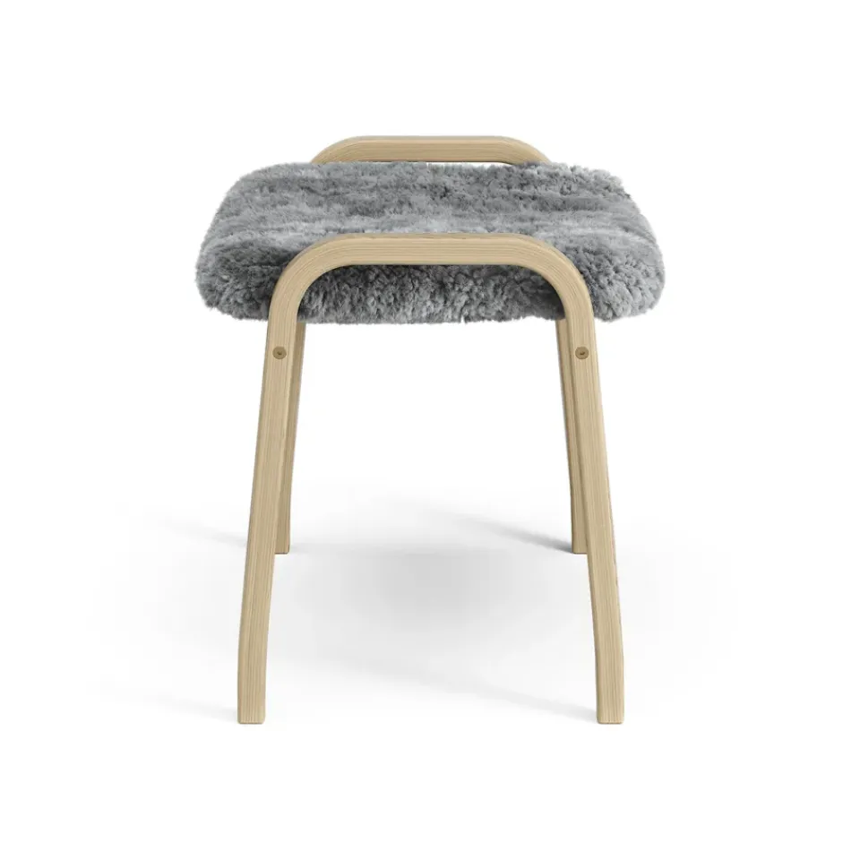 Swedese Armchairs & Footstools|Children's Armchairs*Lamini children's foot stool laquered oak/sheep skin, Scandinavian Grey (grey) Beige
