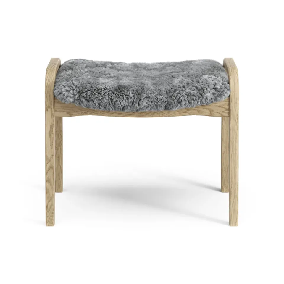 Swedese Armchairs & Footstools|Children's Armchairs*Lamini children's foot stool laquered oak/sheep skin, Scandinavian Grey (grey) Beige