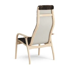 Swedese Armchairs & Footstools*Lamino arm chair laquered beech/sheep skin, Espresso Brown