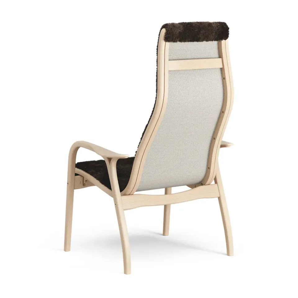 Swedese Armchairs & Footstools*Lamino arm chair laquered beech/sheep skin, Espresso Brown