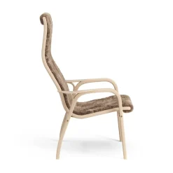 Swedese Armchairs & Footstools*Lamino arm chair laquered beech/sheep skin, Sahara (nougat brown) Beige