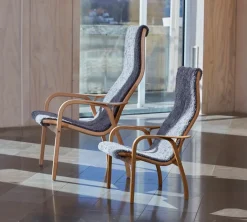 Swedese Armchairs & Footstools*Lamino arm chair laquered beech/sheep skin, Scandinavian Grey