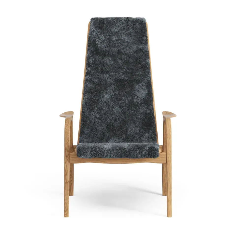 Swedese Armchairs & Footstools*Lamino arm chair oiled oak/sheep skin, Charcoal (dark ) Grey