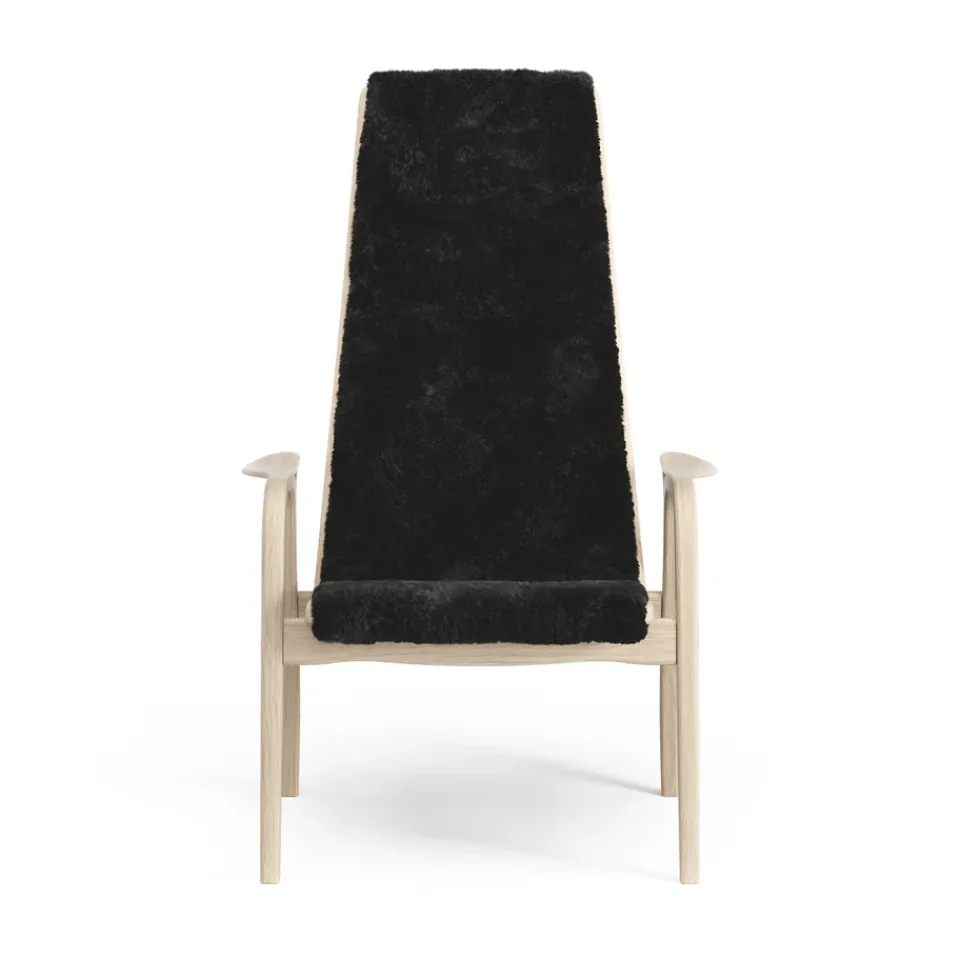 Swedese Armchairs & Footstools*Lamino arm chair white pigmented oak/sheep skin, Black (black) Beige
