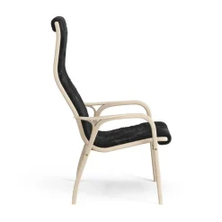 Swedese Armchairs & Footstools*Lamino arm chair white pigmented oak/sheep skin, Black (black) Beige