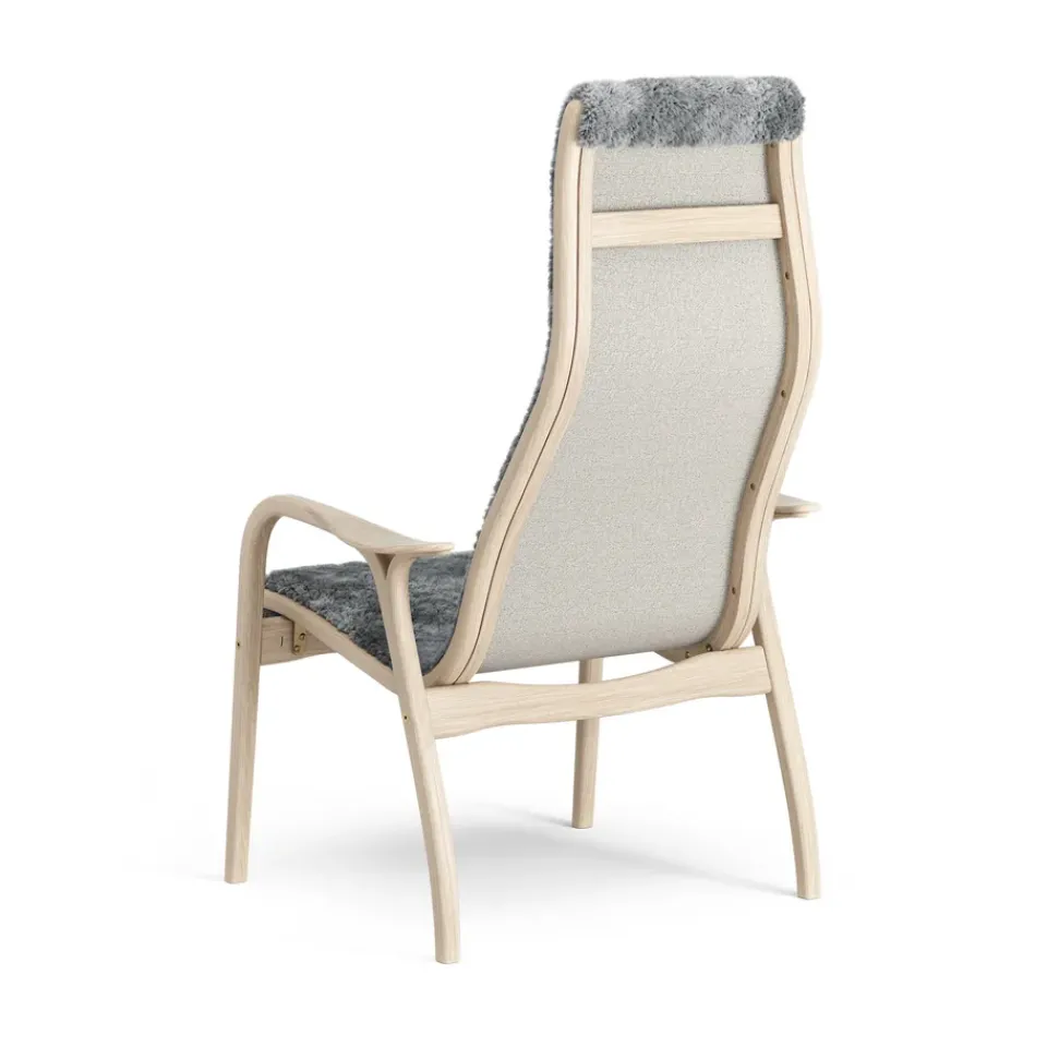 Swedese Armchairs & Footstools*Lamino arm chair white pigmented oak/sheep skin, Scandinavian Grey (grey) Beige