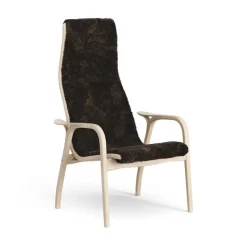 Swedese Armchairs & Footstools*Lamino arm chair white pigmented oak/sheep skin, Espresso (brown) Beige