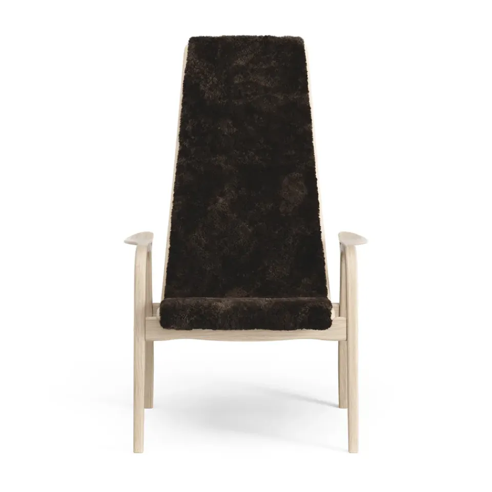 Swedese Armchairs & Footstools*Lamino arm chair white pigmented oak/sheep skin, Espresso (brown) Beige