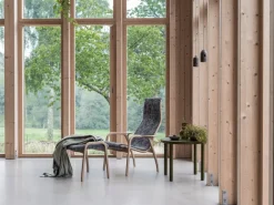 Swedese Armchairs & Footstools*Lamino armchair and footstool oiled oak/sheepskin, Sahara (nougat-) Brown