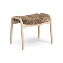 Swedese Armchairs & Footstools*Lamino foot stool laquered beech/sheep skin, Sahara (nougat brown) Beige