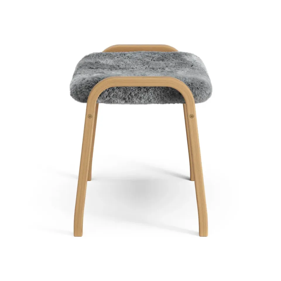 Swedese Armchairs & Footstools*Lamino foot stool oiled oak/sheep skin, Scandinavian Grey