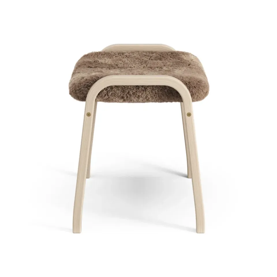 Swedese Armchairs & Footstools*Lamino foot stool white pigmented oak/sheep skin, Sahara (nougat brown) BeigeBrown
