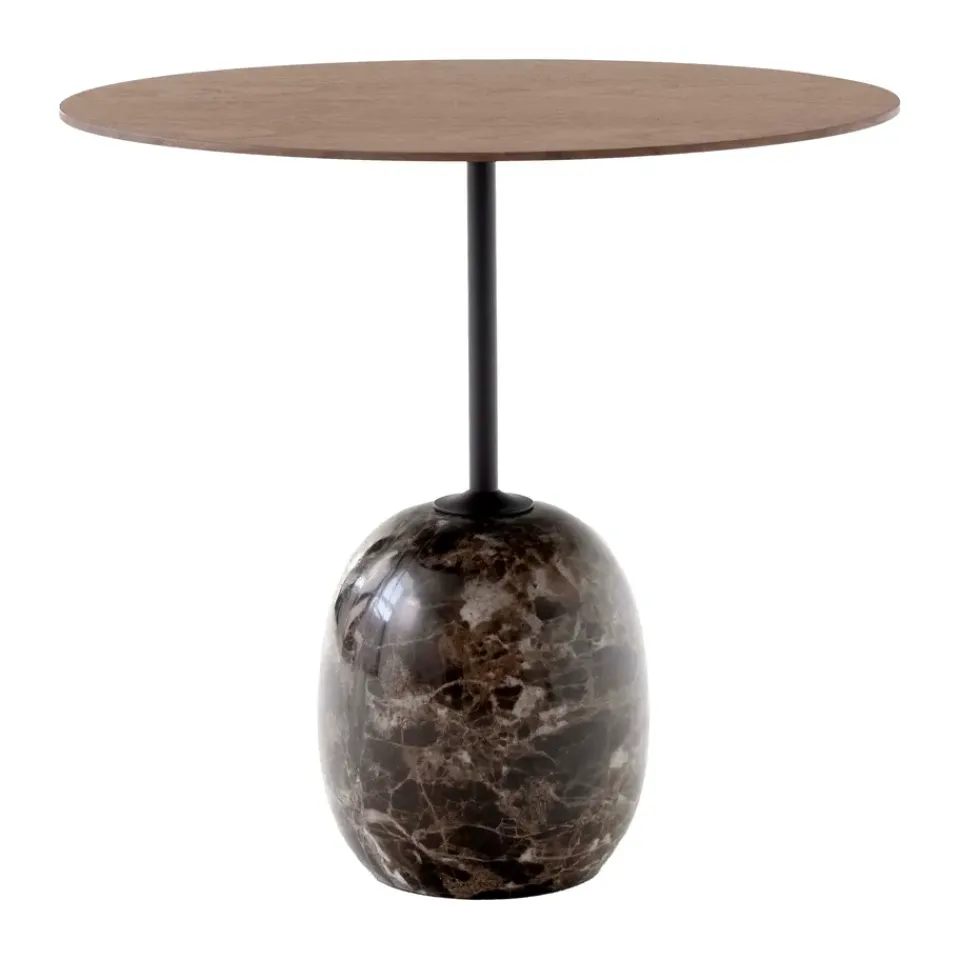 &Tradition Side Tables*Lato LN9 side table, Walnut-Emparador marble Brown