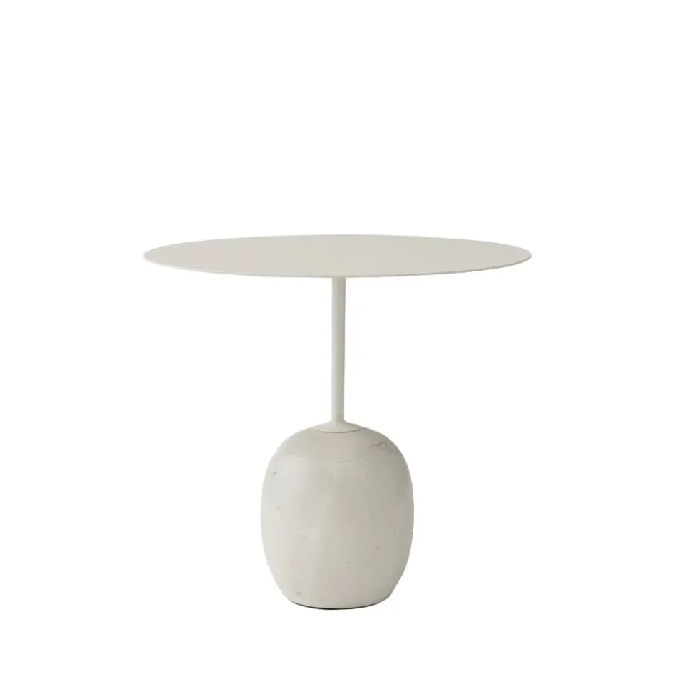 &Tradition Side Tables*Lato LN9 side table, , crema diva marble White