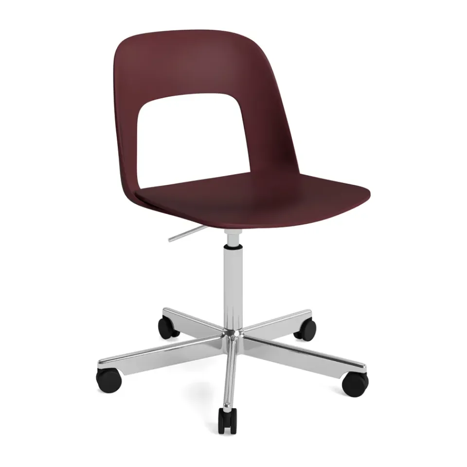 HAY Office Chairs*Layout Chair 141 chair, Bordeaux-polished aluminum Red