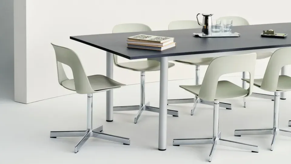 HAY Office Chairs*Layout Chair 131 chair, Ocean-polished aluminium Blue