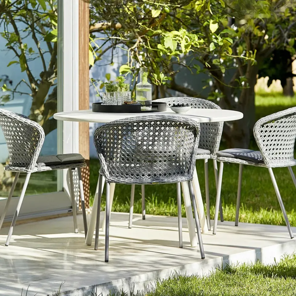 Cane-line Balcony Furniture*Lean chair, grey, weave White