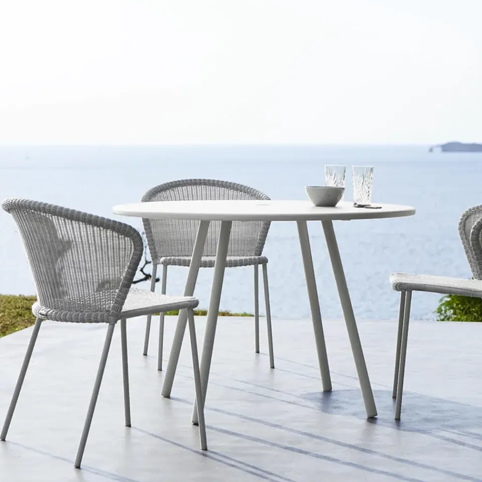 Cane-line Balcony Furniture*Lean chair, grey, weave White