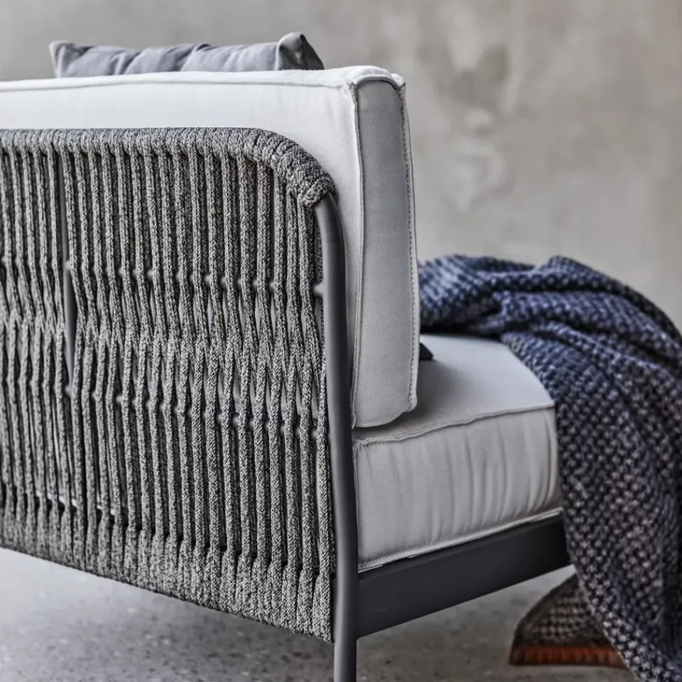 Skargaarden Outdoor Lounge Furniture|Garden Sofas & Garden Benches*Lidö modular sofa, Sunbrella Deave silver , corner section, d. aluminium frame Grey