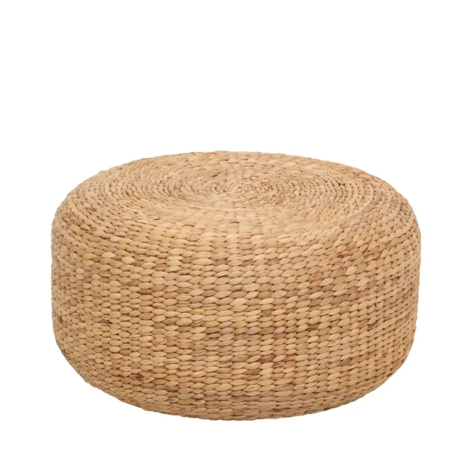 Dixie Sitting Poufs*Lily pouf Ø59 cm, Natural, water hyacinth, round Beige