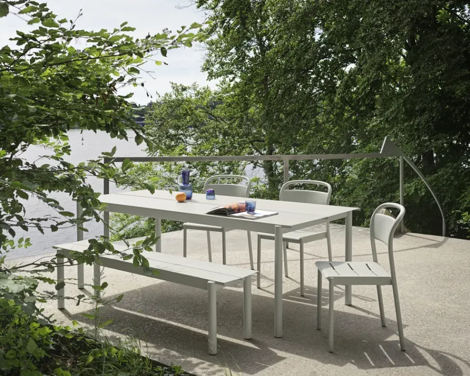 Muuto Garden Sofas & Garden Benches*Linear steel bench 170 cm, (RAL 7044) Grey