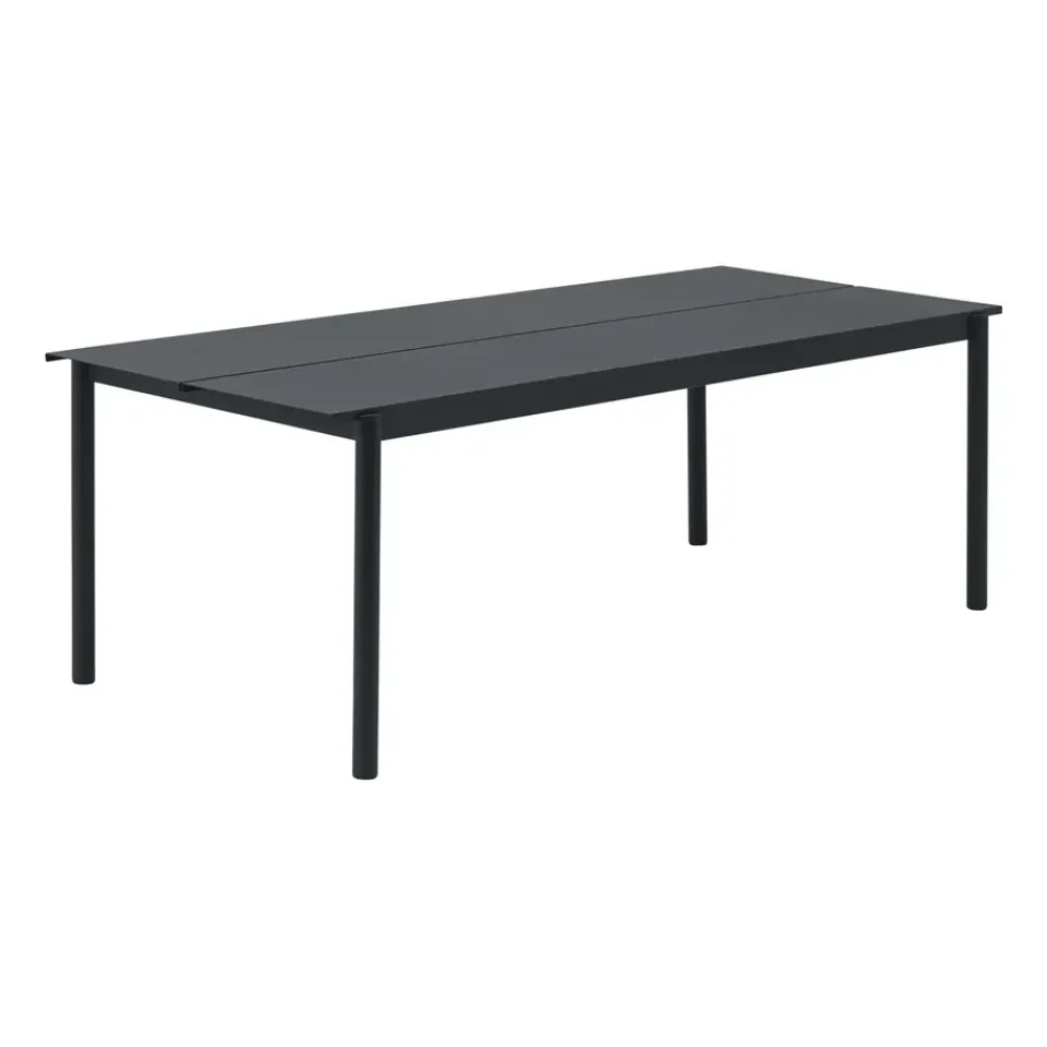 Muuto Table For Outdoor Use*Linear steel table table 220x90 cm, (RAL 7021) Black
